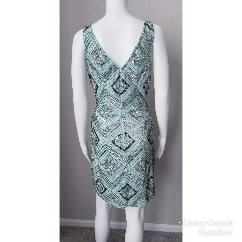 Aidan Mattox mint sequined and beaded dress NWT - Picture 2 of 3